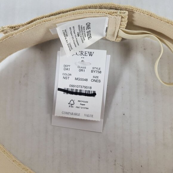J.Crew Packable Straw Visor Velcro Closure Summer Resort Tennis Golf Hat OS - Picture 5 of 6
